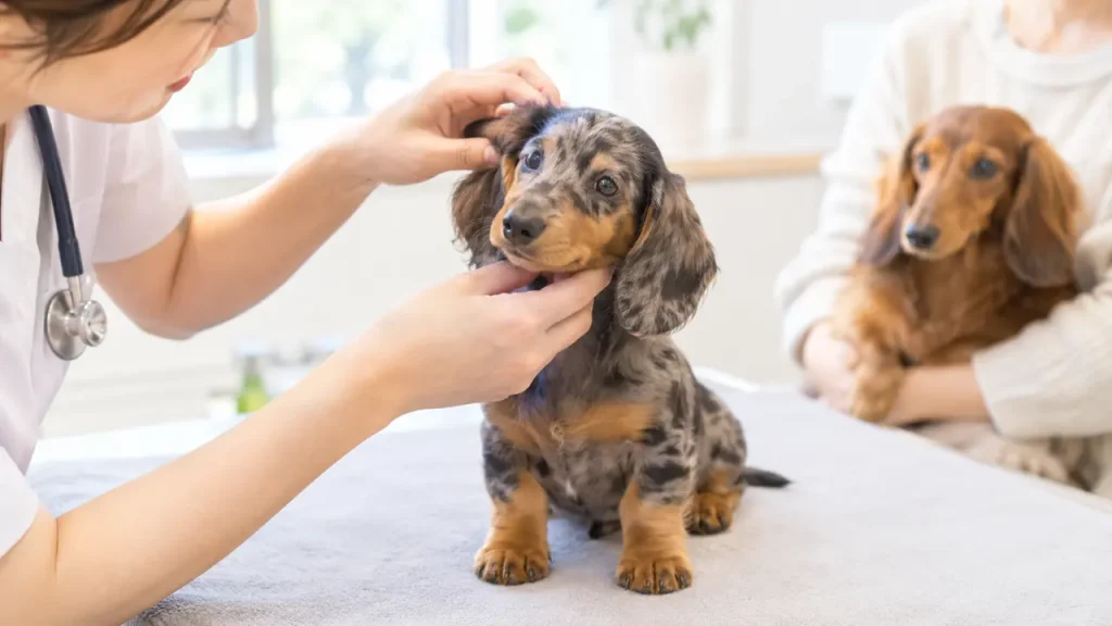 dapple-dachshund-puppy-having-a-veterinary-health-check